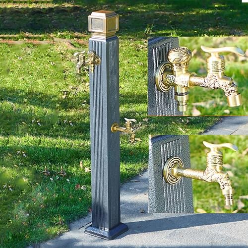 Vertikaler Gartenschlauchständer mit frostfreiem Wasserhahn für den Außenbereich, langlebiges Bodenhalterungsdesign für einfachen Zugang und effizientes Bewässerungssystem. von Generisch
