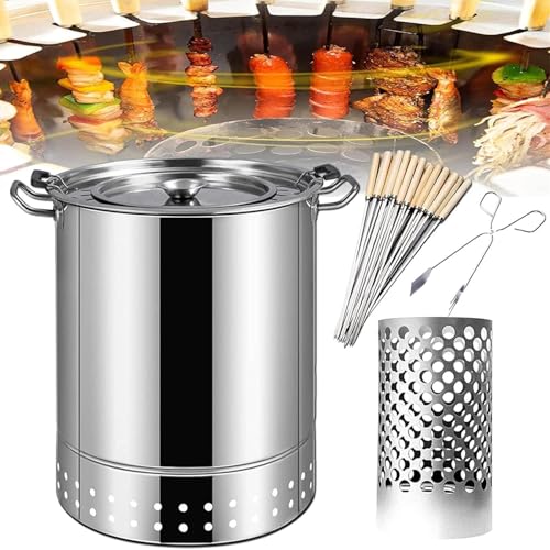 Vertikaler Holzkohlegrill, Edelstahl Smoker Mesh Barrel für Camping und Outdoor Grill von Generisch