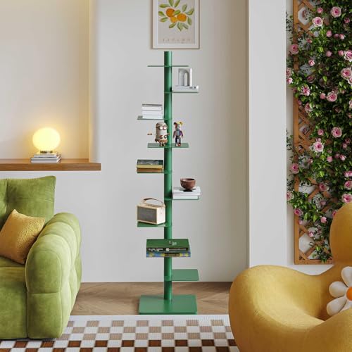 Vertikaler Rücken Bücherregal Turm, platzsparendes Metall-Bücherregal für Home Office, offenes Standregal für kleine Räume Vertikaler Rücken Bücherregal Turm, platzsparendes Metall-Bücherregal für Home Office, offenes Standregal für kleine Räume von Generisch