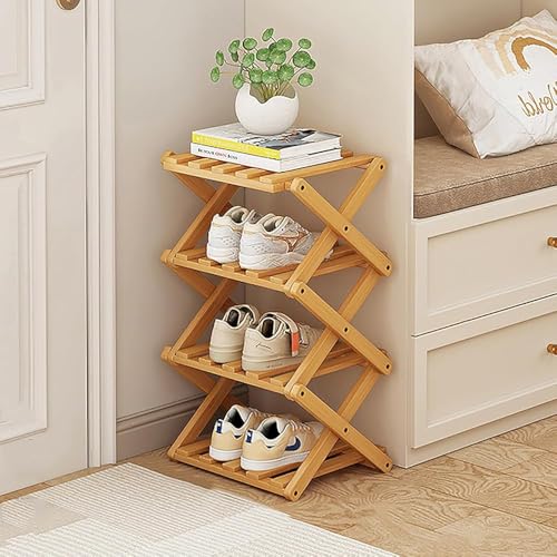 Vertikales Schuhregal aus Holz für den Eingangsbereich, schmaler Schuhregal für kleine Räume, faltbarer Schuhständer, freistehende Aufbewahrung für Schrank, Flur, Ecke, Wohnzimmer, einfache Montage Vertikales Schuhregal aus Holz für den Eingangsbereich, schmaler Schuhregal für kleine Räume, faltbarer Schuhständer, freistehende Aufbewahrung für Schrank, Flur, Ecke, Wohnzimmer, einfache Montage von Generisch