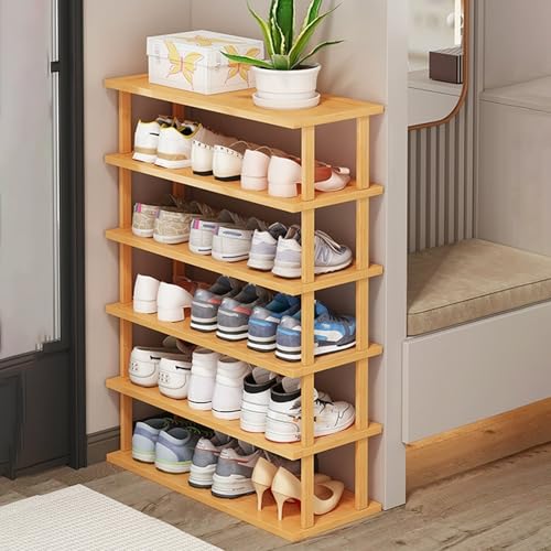 Vertikales Schuhregal aus Holz für kleine Räume, platzsparende Aufbewahrung, hoher schmaler Schuhturm für Eingangsbereich, Schlafzimmer, Ecke, Garage, Lösungen von Generisch