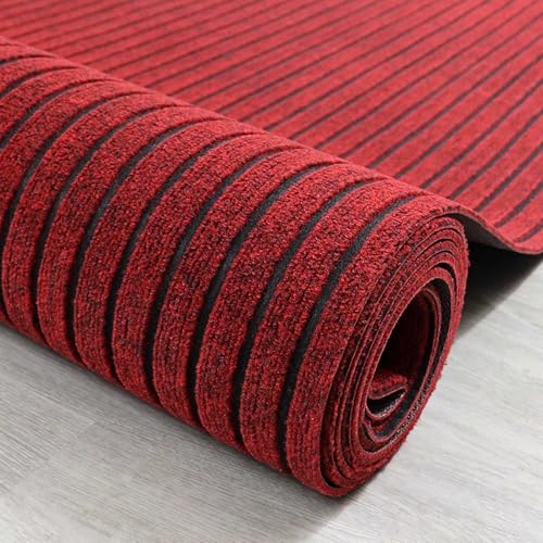 Vielseitiger Indoor- & Outdoor Teppich,Pflegeleicht Waschbar Kurzflor Teppich,Rutschfester Fleckenbeständiger Teppich Flur,Wetterfest Und Leicht Für Küche Flur Terrasse Balkon(Red,90x200cm) von Generisch