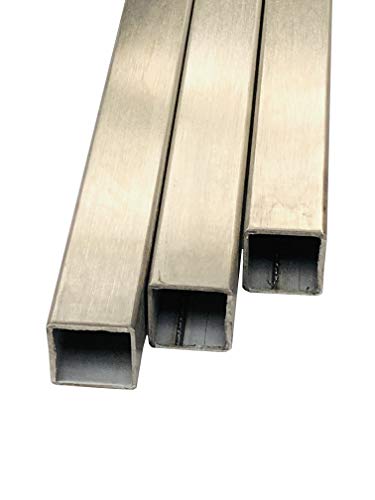 Vierkantrohr/Quadratrohr/Edelstahl/geschliffen Korn240 / WST 1.4301 / V2A (40x40x2mm, Länge: 1000mm) von Generisch