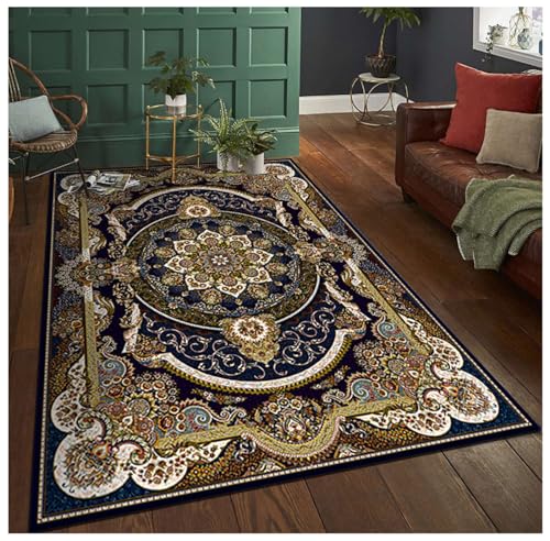 Vintage Boho Teppich für das Wohnzimmer Schlafzimmer,Heimdekoration Weich Orientalisch Blumen Teppiche für Büro und Esszimmer Waschbar(Color:G,Size:100X160CM) von Generisch