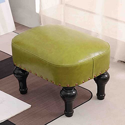 Vintage Braun Leder Gepolsterter Fußhocker für Wohnzimmer Bequeme Gummi Holz Fußstütze mit Sofa Hocker Design für Entspannung und Stil von Generisch