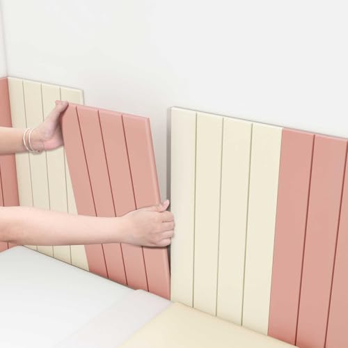 Vintage Brown Wall Panels - 6 PCS Soft Foam Headboard Pads Self Decorative Wall Panels for Bedroom Kid-Safe Anti-Collision Wall Protection von Generisch