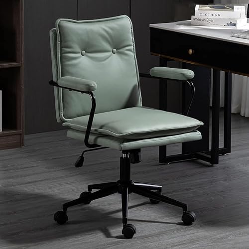 Vintage-Bürostuhl, ergonomischer Schreibtischstuhl mit mittlerer Rückenlehne, höhenverstellbar, perfekt für Zuhause und Büro von Generisch