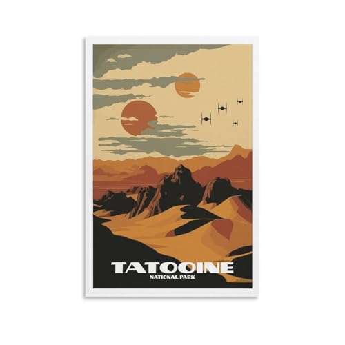 Vintage-Film-Reise-Tatooine Star The Wars-Poster für Zimmer, ästhetische Leinwand, Wandkunst, Schlafzimmerdekoration, 30 x 45 cm von Generisch