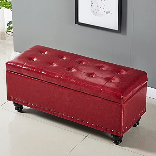 Vintage Gepolsterter Konsolentisch mit Holzbeinen Kunstleder Perfekt für Schlafzimmer Esszimmer Wohnzimmer Flur - 80 x 40 x 43 cm von Generisch