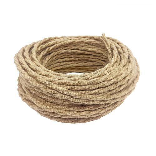 Vintage Hanfseil gewebt Textildraht geflochten Retro Pendelleuchte Kabel 2 Kern 3 Kern verdreht elektrische Lampe Kabel(3 core 0.75mm,50m) von Generisch