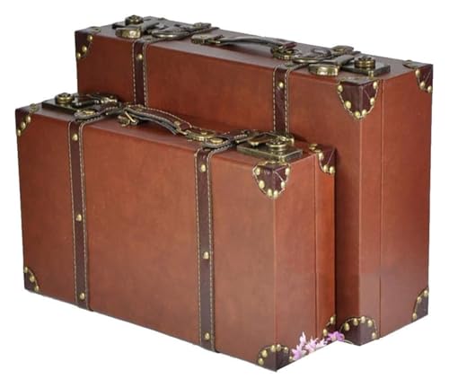 Vintage-Koffer, Retro-Koffer, Antik-Holzkoffer-Kofferraum, Kartonbox, Leder, leicht zu tragen, verwendet für Fotografie-Requisiten, Reisen, europäischer Stil Vintage-Koffer, Retro-Koffer, Antik-Holzkoffer-Kofferraum, Kartonbox, Leder, leicht zu tragen, verwendet für Fotografie-Requisiten, Reisen, europäischer Stil von Generisch