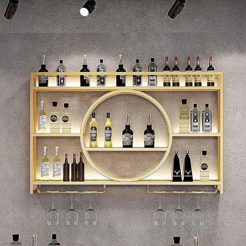 Vintage Metall Wand Weinregal Rund Hängende Flaschenhalter Multifunktional für Zuhause Restaurant Bar Dekor 140 x 15 x 80 cm Stilvolle Aufbewahrungslösung Vintage Metall Wand Weinregal Rund Hängende Flaschenhalter Multifunktional für Zuhause Restaurant Bar Dekor 140 x 15 x 80 cm Stilvolle Aufbewahrungslösung von Generisch