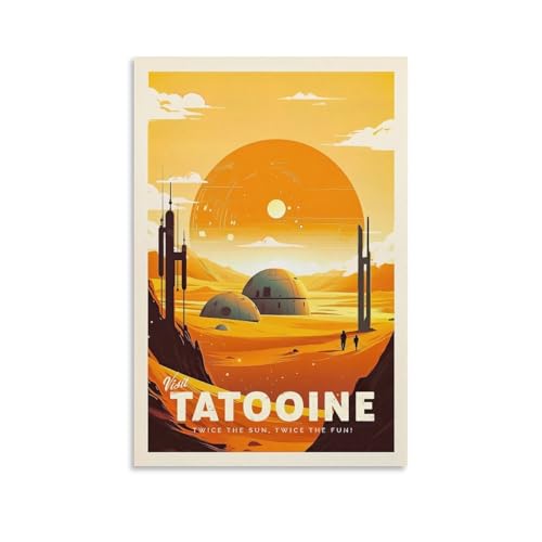 Vintage Moive Travel Tatooine Minimalistisches Star The Wars-Poster für Wanddekoration, Leinwand, Wandkunst für Wohnzimmer, Dekoration, 30 x 45 cm von Generisch