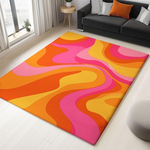 Vintage Stil Geometrische Muster Teppich Wohnzimmer 160x230cm Kurzflor rutschfest Teppich Schlafzimmer Rosa-Orange Waschbarer läufer Kinderzimmer für Küche esszimmer fussmatte Vintage Stil Geometrische Muster Teppich Wohnzimmer 160x230cm Kurzflor rutschfest Teppich Schlafzimmer Rosa-Orange Waschbarer läufer Kinderzimmer für Küche esszimmer fussmatte von Generisch