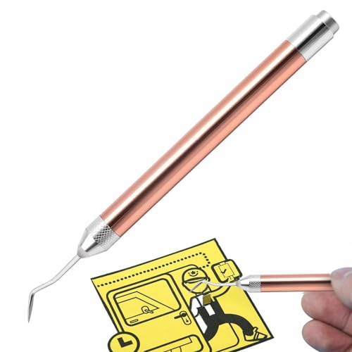 Vinyl-Entgitterwerkzeug Mit Licht, Bastel-Unkrautstift Papierjäter Aus Aluminiumlegierung, Entgitterwerkzeug Plotter Zubehör Mit LED Lich, Ergonomisches Papier-Unkrautwerkzeug Mit Austauschbare von Generisch