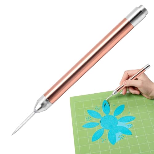 Vinyl-Entgitterwerkzeug Mit Licht, Bastel-Unkrautstift Papierjäter Aus Aluminiumlegierung, Entgitterwerkzeug Plotter Zubehör Mit LED Lich, Ergonomisches Papier-Unkrautwerkzeug Mit Austauschbare von Generisch