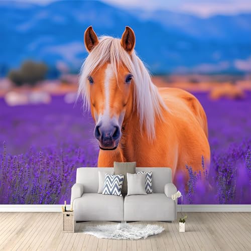 Violett Fototapete, Surrealismus Zart Tier Pferd Moderne Vlies-Tapete 400 x 280 cm (B x H) – Wanddekoration mit Design für Wohnzimmer und Schlafzimmer von Generisch