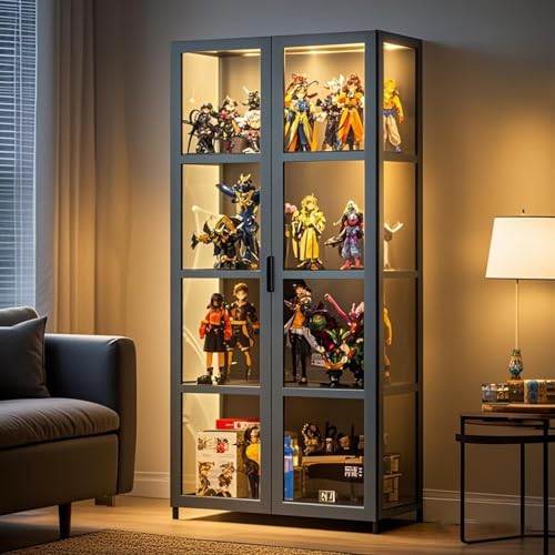 Vitrine Doppeltür Acryl Vitrine für Curio und Sammlerstücke - Staubdichtes Design für Wohnzimmer und Schlafzimmer von Generisch