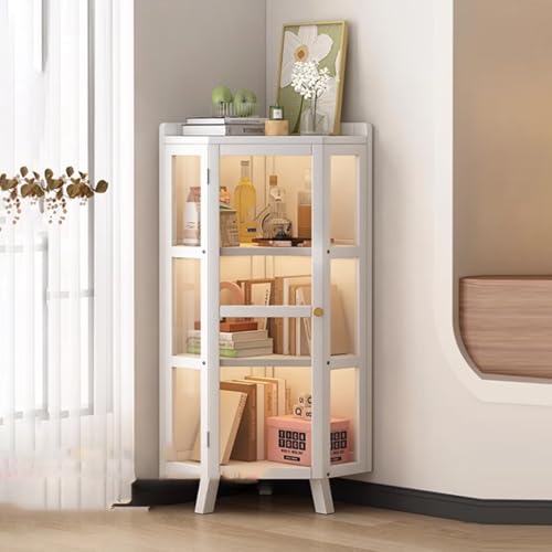 Vitrine aus Glas, hoher Eckschrank mit Türen für Wohnzimmer, Büro, Speisekammer, ideal für Trophäen und Dekorationsartikel Vitrine aus Glas, hoher Eckschrank mit Türen für Wohnzimmer, Büro, Speisekammer, ideal für Trophäen und Dekorationsartikel von Generisch