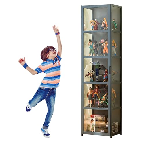 Vitrinen, weiße Vitrine, 42 x 33 x 130 cm, Acryl-Vitrine für Sammlerstücke, Doppeltür-Acryl-Vitrine für Wohnzimmer, Schlafzimmer, Möbel von Generisch