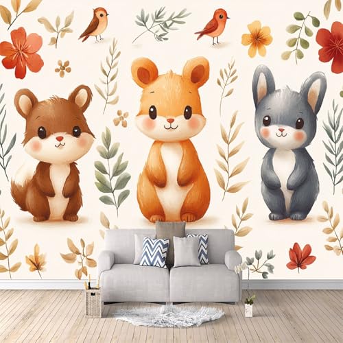 Vlies Fototapete 300x210cm Cartoon Tiere Und Blumen Selbstklebende Vliestapete - Atmungsaktiv & Schimmelhemmend - Eichhörnchen Wandtapete Bildtapete 3d Effekt Für Wohnzimmer Schlafzimmer Vlies Fototapete 300x210cm Cartoon Tiere Und Blumen Selbstklebende Vliestapete - Atmungsaktiv & Schimmelhemmend - Eichhörnchen Wandtapete Bildtapete 3d Effekt Für Wohnzimmer Schlafzimmer von Generisch