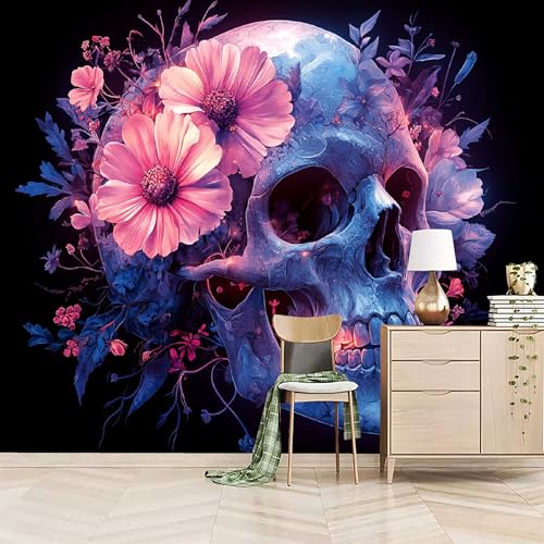 Vlies Fototapete 300x210cm Totenkopf Und Blumen Selbstklebende Vliestapete - Atmungsaktiv & Schimmelhemmend - Abstrakte Kunst Wandtapete Bildtapete 3d Effekt Für Wohnzimmer Schlafzimmer Vlies Fototapete 300x210cm Totenkopf Und Blumen Selbstklebende Vliestapete - Atmungsaktiv & Schimmelhemmend - Abstrakte Kunst Wandtapete Bildtapete 3d Effekt Für Wohnzimmer Schlafzimmer von Generisch