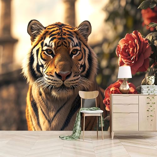 Vlies Fototapete 300x256cm Rose Tiger Selbstklebende Vliestapete - Atmungsaktiv & Schimmelhemmend - Tier Wandtapete Bildtapete 3d Effekt Für Wohnzimmer Schlafzimmer Vlies Fototapete 300x256cm Rose Tiger Selbstklebende Vliestapete - Atmungsaktiv & Schimmelhemmend - Tier Wandtapete Bildtapete 3d Effekt Für Wohnzimmer Schlafzimmer von Generisch