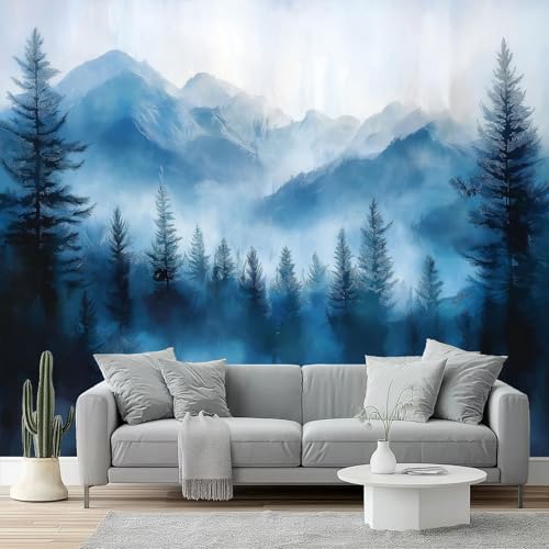 Vlies Fototapete 3D Effekt Tapete Einfach Wolken Kiefernwälder Groß Vliestapeten Poster, 400 x 280 cm Study Zimmer Wohnzimmer Fototapete Dekoration, Blaugrau Motiv TV Hintergrund Wandtapete Vlies Fototapete 3D Effekt Tapete Einfach Wolken Kiefernwälder Groß Vliestapeten Poster, 400 x 280 cm Study Zimmer Wohnzimmer Fototapete Dekoration, Blaugrau Motiv TV Hintergrund Wandtapete von Generisch