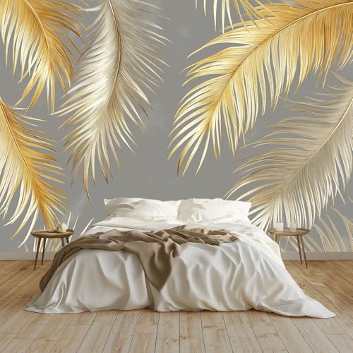 Vlies Fototapete Luxuriöse goldene Palmblätter 400 x 280 cm - Foto Tapete Schlafzimmer Wohnzimmer Moderne Vliestapete Grau Motivtapeten Bildtapete 3d Effekt Wand Dekoration Vlies Fototapete Luxuriöse goldene Palmblätter 400 x 280 cm - Foto Tapete Schlafzimmer Wohnzimmer Moderne Vliestapete Grau Motivtapeten Bildtapete 3d Effekt Wand Dekoration von Generisch