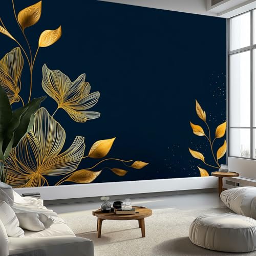Vlies Fototapete Minimalismus Tapete 500 x 280 cm (B x H), Moderne Vliestapete 3d Effekt Wand Dekoration Linien Blumen Kunst Motivtapeten Wandtapete Wohnzimmer Restaurant Kinderzimmer von Generisch