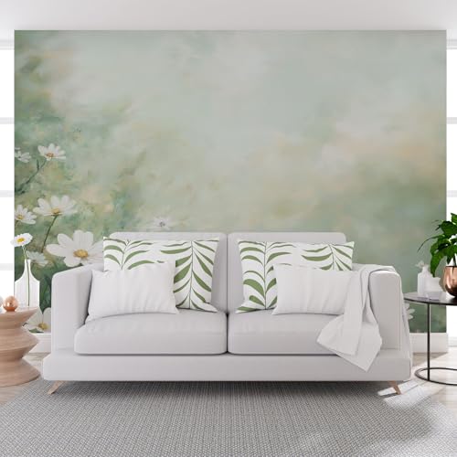 Vlies Fototapete Natur Gänseblümchen Blume Grün 500x280cm (B x H) Tapete Moderne Vliestapete 3d Effekt Wand Dekoration Pflanzen Blumen Motivtapeten Wandtapete Wohnzimmer Wall Paper von Generisch