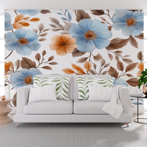 Vlies Fototapete Natur Pflanzen Hibiskus 400x280cm (B x H) - Fototapeten - Tapeten - für Wohnzimmer Schlafzimmer - Vliestapete Wandtapete Tapete 3D Effekt Wand Dekoration - Vintage Blumen von Generisch