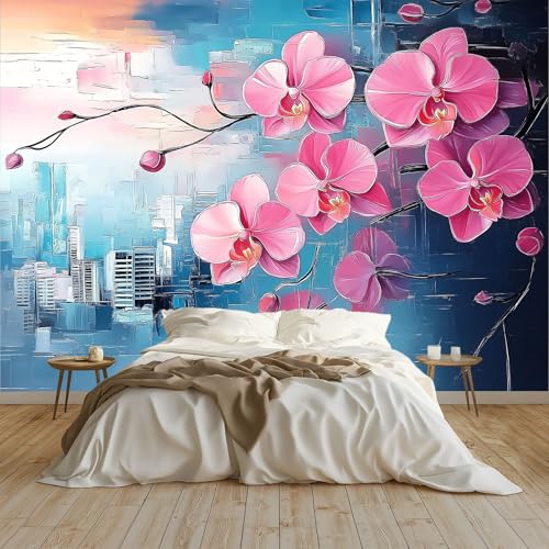 Vlies Fototapete Ölgemälde Orchidee Rosa Art Mauer VliesTapete 250x175 cm Wandtapete Wanddeko Wand Wohnzimmer Schlafzimmer Wohnung Wandbilder, Blau Vlies Fototapete Ölgemälde Orchidee Rosa Art Mauer VliesTapete 250x175 cm Wandtapete Wanddeko Wand Wohnzimmer Schlafzimmer Wohnung Wandbilder, Blau von Generisch