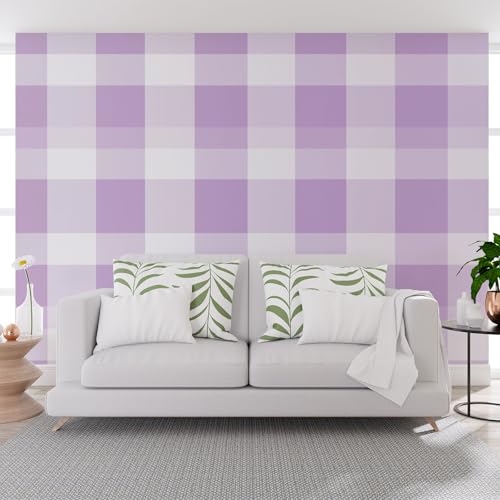 Vlies Fototapete Rechteckiges Geometrie Lila Karomuster 150x105cm (B x H) Wandtapete Tapeten Wohnzimmer Schlafzimmer Jugendzimmer Moderne Design Wand Dekoration Tapete Geometrie Streifen Lila von Generisch