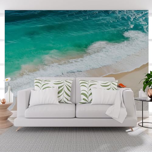 Vlies Fototapete Strandlandschaft Wellen 150x105cm (B x H) - Fototapeten - Tapeten - für Wohnzimmer Schlafzimmer - Vliestapete Wandtapete Tapete 3D Effekt Wand Dekoration - Natur Segeln Landschaft von Generisch