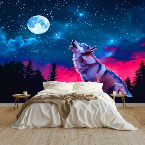 Fototapete Surrealismus Tiere Wolf 308 x 220 cm Tapete Fototapeten Vlies Tapeten Wandtapete moderne Blau, für Wohnzimmer Schlafzimmer - Vliestapete Wandtapete Tapete 3D Effekt Fototapete Surrealismus Tiere Wolf 308 x 220 cm Tapete Fototapeten Vlies Tapeten Wandtapete moderne Blau, für Wohnzimmer Schlafzimmer - Vliestapete Wandtapete Tapete 3D Effekt von Generisch