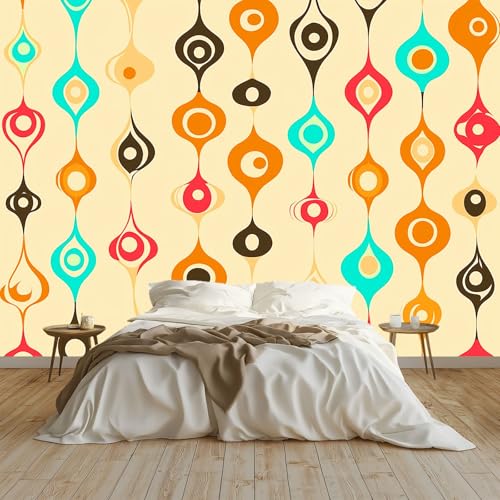 Vlies Fototapete - Tapete Retro Geometrisch Kreise Trendy 400 x 280 cm Moderne Vliestapete Wohnzimmer Foto Tapete Wandtapete Motivtapeten Creme, für Schlafzimmer Esszimmer Vlies Fototapete - Tapete Retro Geometrisch Kreise Trendy 400 x 280 cm Moderne Vliestapete Wohnzimmer Foto Tapete Wandtapete Motivtapeten Creme, für Schlafzimmer Esszimmer von Generisch