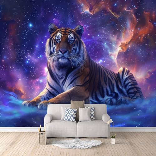 Vlies Fototapete Tiger Galaxie 500x280 cm Wandtapete Tier 3D Druckmuster Keine Selbstklebende Rückseite für Wohnzimmer Büro Fototapete Schlafzimmer Dekoratives Wandbild Einfache Montage Tapete Vlies Fototapete Tiger Galaxie 500x280 cm Wandtapete Tier 3D Druckmuster Keine Selbstklebende Rückseite für Wohnzimmer Büro Fototapete Schlafzimmer Dekoratives Wandbild Einfache Montage Tapete von Generisch