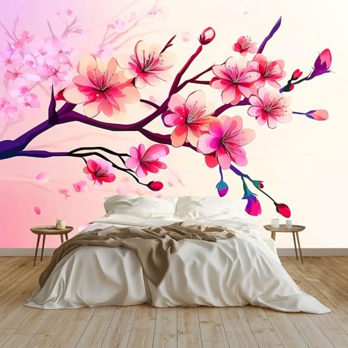 Vlies Tapeten Moderne Wandtapete Wohnzimmer Schlafzimmer 400 x 280 cm Pflanzen Kirschblüten Eleganz Fototapete Rosa, Tapete Wandtapete UV-Beständig Vlies Tapeten Moderne Wandtapete Wohnzimmer Schlafzimmer 400 x 280 cm Pflanzen Kirschblüten Eleganz Fototapete Rosa, Tapete Wandtapete UV-Beständig von Generisch