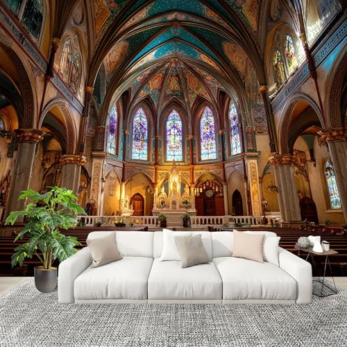 Vlies Wandbild 200x140cm Kirchenarchitektur Fototapeten Wasserdicht Kunstdrucke Wanddeko Mehrfarbig Fototapete für Schlafzimmer Spielzimmer Küche Heimdekoration Wandtattoo von Generisch