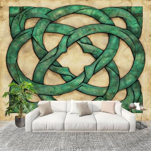 Vlies Wandbild 350x256cm Retro-Knoten-Totem Fototapeten Wasserdicht Kunstdrucke Wanddeko Hell Fototapete für Schlafzimmer Spielzimmer Küche Heimdekoration Wandtattoo von Generisch