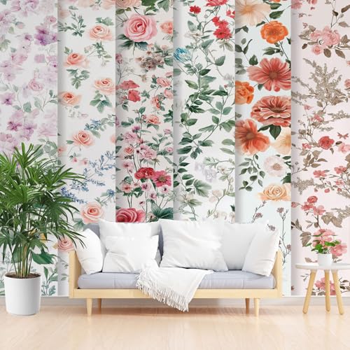 Vliestapete - Tapete Abstrakt Vintage Rose Blumen 250x175cm (B x H) - Fototapete 3d Effekt - Wanddekoration fur Wohnzimmer Schlafzimmer Tapeten - Wandtapete Einfach zu Montieren - Natur Blumen von Generisch
