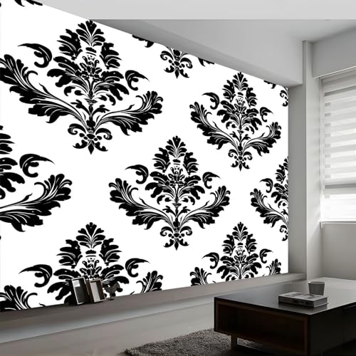 Vliestapete mit Traditionell Symbole Pflanzen Blumen Muster, abziehbar Fototapete Minimalismus Kinderzimmer Schlafzimmer Spielzimmer - Modern Wanddekoration Wandbild Tapeten 350 x 256 cm (B x H) von Generisch