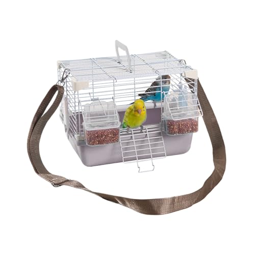 Vogel Reisekäfig,Leichte Kleintiertransportbox Mit Abnehmbarem Tablett - Mit Tragegriff & Robustes Kleintierzubehör Für Nymphensittiche, Pfirsichköpfchen Und Perlaustriche von Generisch