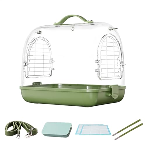 Vogel-Reisetasche, tragbarer, transparenter Sittichkäfig, atmungsaktive Vogeltransporttasche mit abnehmbarem Tablett, Reisezubehör für Nymphensittiche, Sittiche und Lovebirds von Generisch