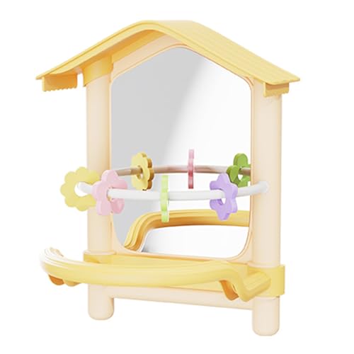 Vogel Sitzstangen Für Käfig - Wellensittich Sitzstangen Mit Spiegel - Haustierbedarf Für Kauen Hängematte Spielplatz Indoor Fenster Hof Garten Balkone Terrasse Für Hühner Und Nymphensittiche Im Innenb von Generisch