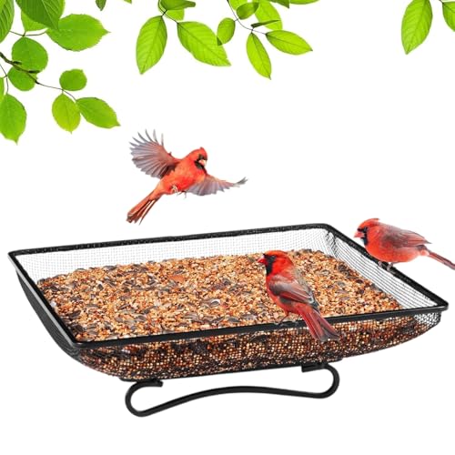 Vogelfutterhäuser Für Draußen,Outdoor Vogelfutterstelle Bodenschale | Metall Futterstation Quadratisches Netz Tablett, Futterspender Für Gartendeko Kaninchen Eichhörnchen von Generisch