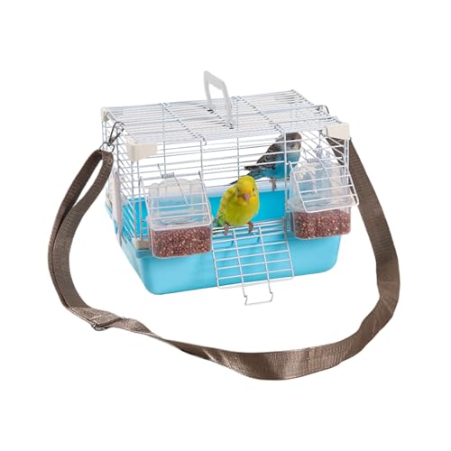 Vogelkäfig | Leichte Kleintiertransportbox Mit Abnehmbarem Tablett | Mit Tragegriff & Robustes Kleintierzubehör Für Nymphensittiche, Pfirsichköpfchen Und Perlaustriche von Generisch