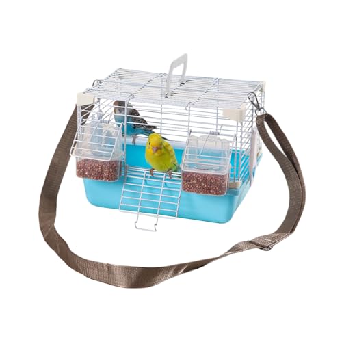 Vogelkäfig | Leichte Kleintiertransportbox Mit Abnehmbarem Tablett - Mit Tragegriff & Robustes Kleintierzubehör Für Nymphensittiche, Pfirsichköpfchen Und Perlaustriche von Generisch