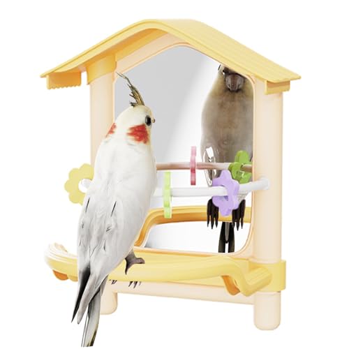 Vogelkäfig Spielzeuge | Wellensittich Sitzstangen Mit Spiegel,Haustierbedarf Für Knabberspielzeug Drinnen Und Draußen Garten Terrasse Balkon Fensterbereich Vogelkäfig Spielzeuge | Wellensittich Sitzstangen Mit Spiegel,Haustierbedarf Für Knabberspielzeug Drinnen Und Draußen Garten Terrasse Balkon Fensterbereich von Generisch